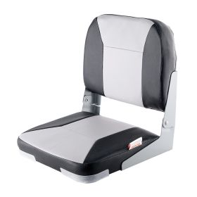 VEVOR Boat Seat, Low Backrest, Folding Fishing Boat Seat with Thickened Sponge Cushion & Waterproof PVC Leather, Aluminum Alloy Hinges