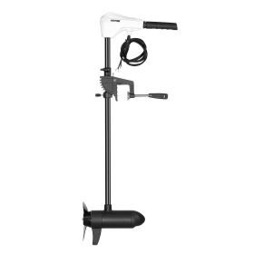 VEVOR Electric Trolling Motor, Transom Mounted Outboard Boat Motors 12V 55lbs Thrust, 8-Speed Electric Boat Engine w/ Battery Indicator, for Kaya